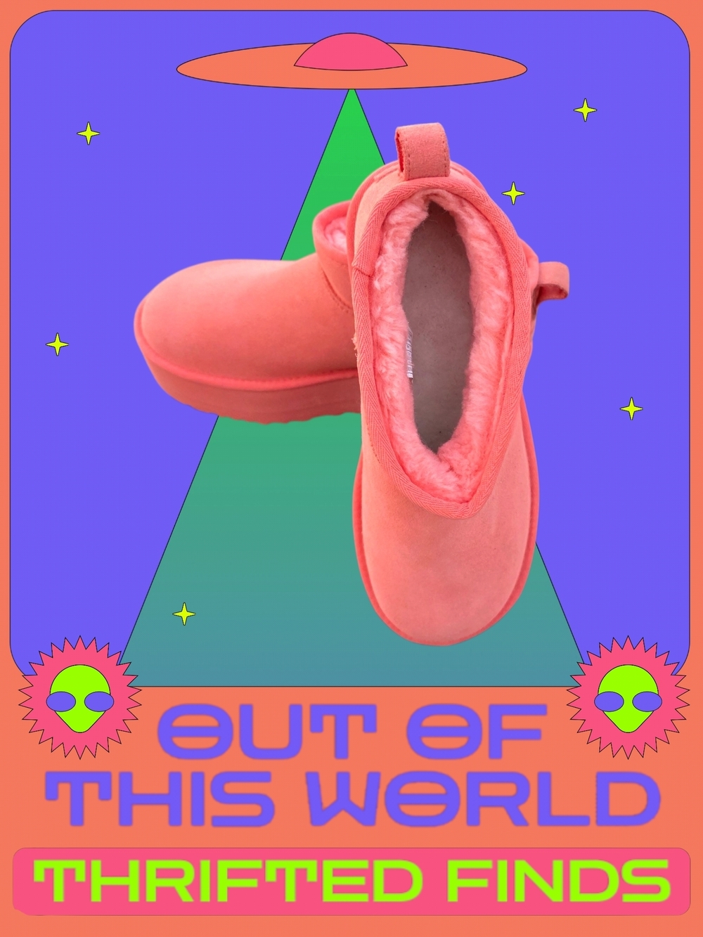 UGG Coral Pink Cozy Shearling Slip-On Boots